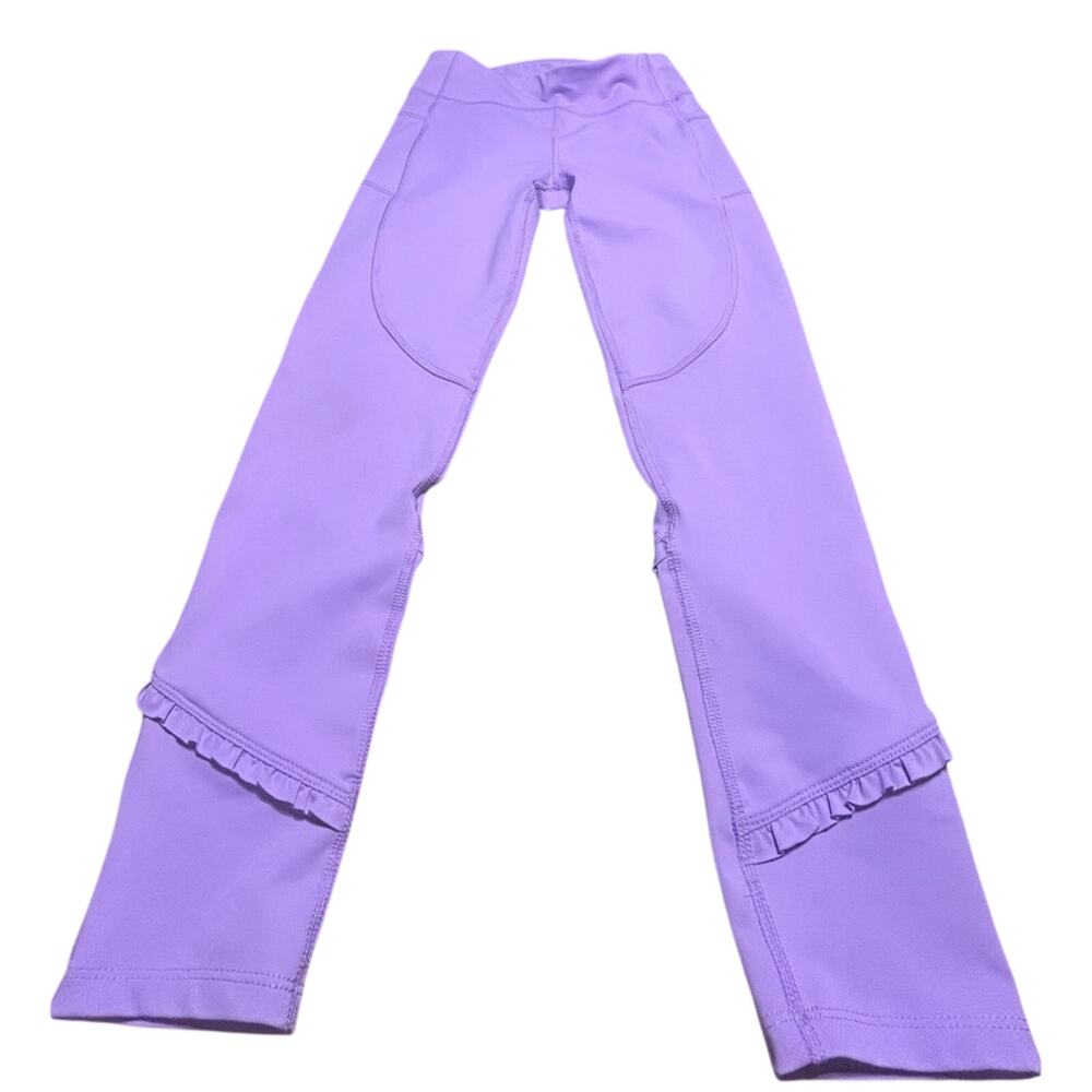 Layer 8 Lavender Kids Leggings with Ruffle Accent